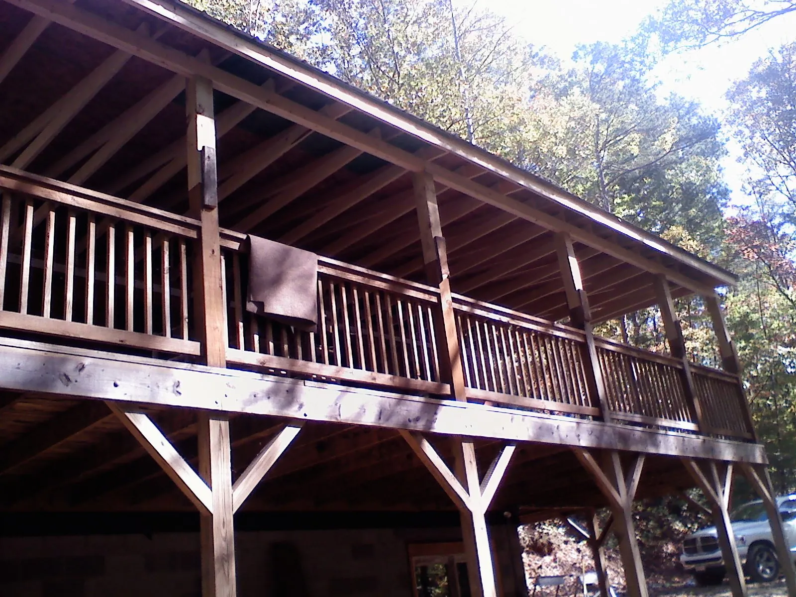 Timber framing under a new elevated porch and deck — Roof Leak Repair in Kewanee by Roofing Brothers